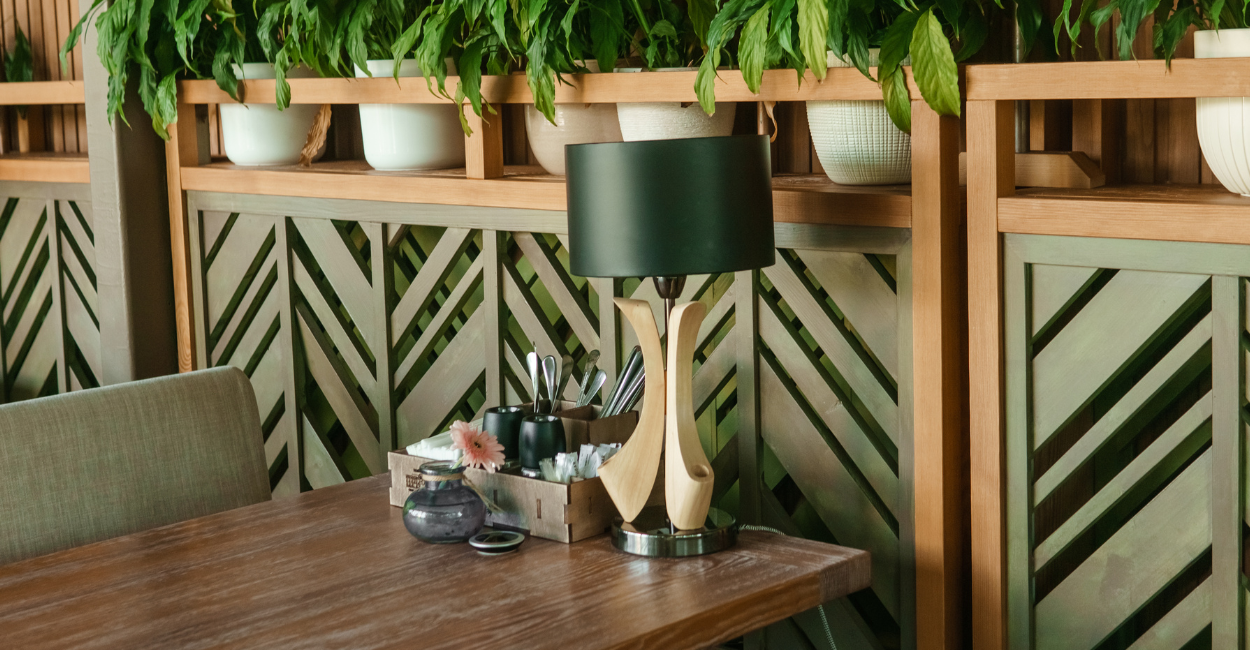 Cozinha americana com biophilia
