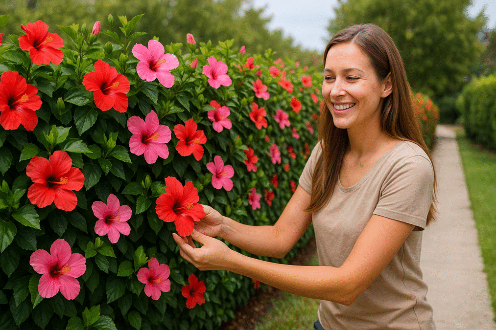 Hibisco como cerca-viva: