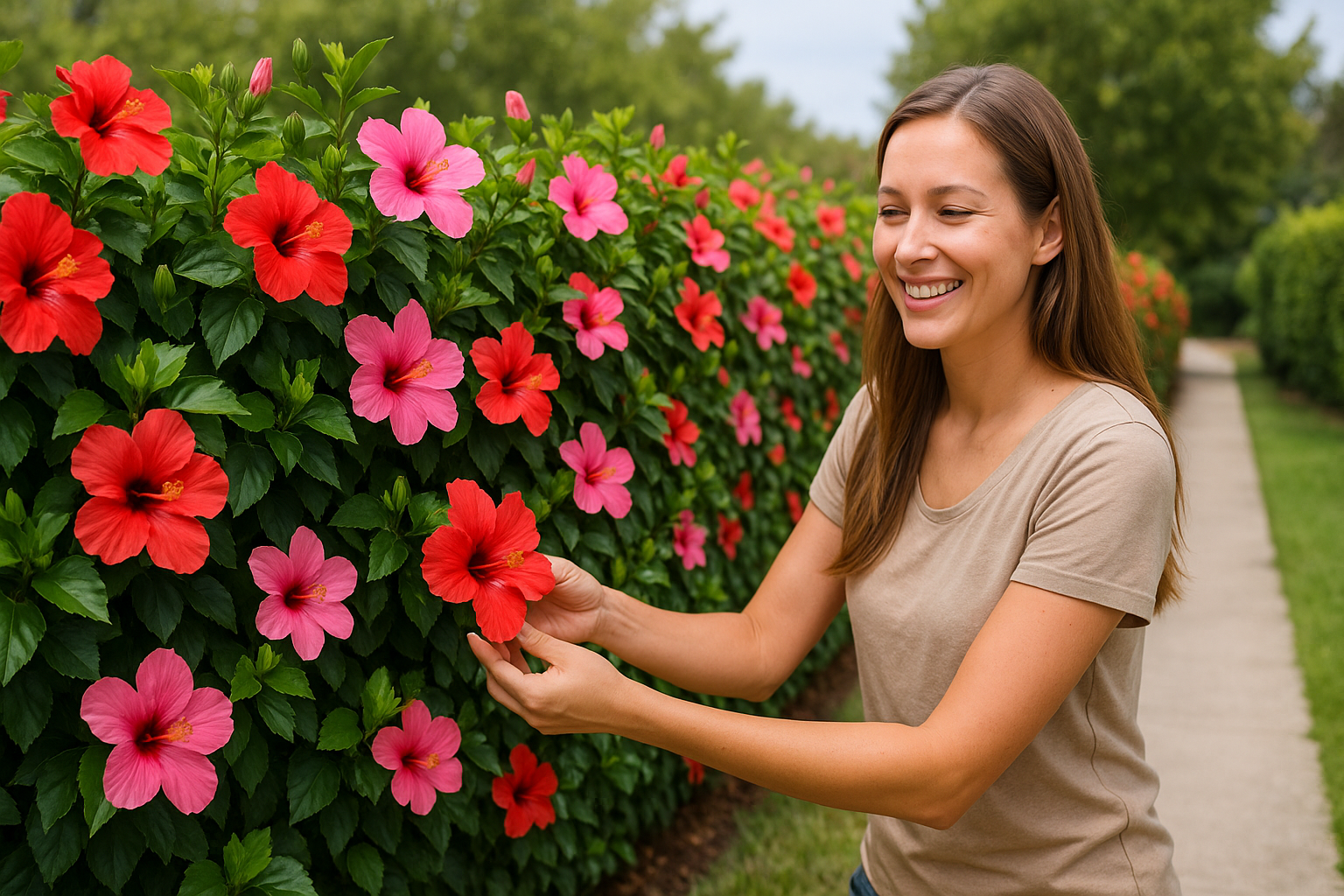 Hibisco como cerca-viva: