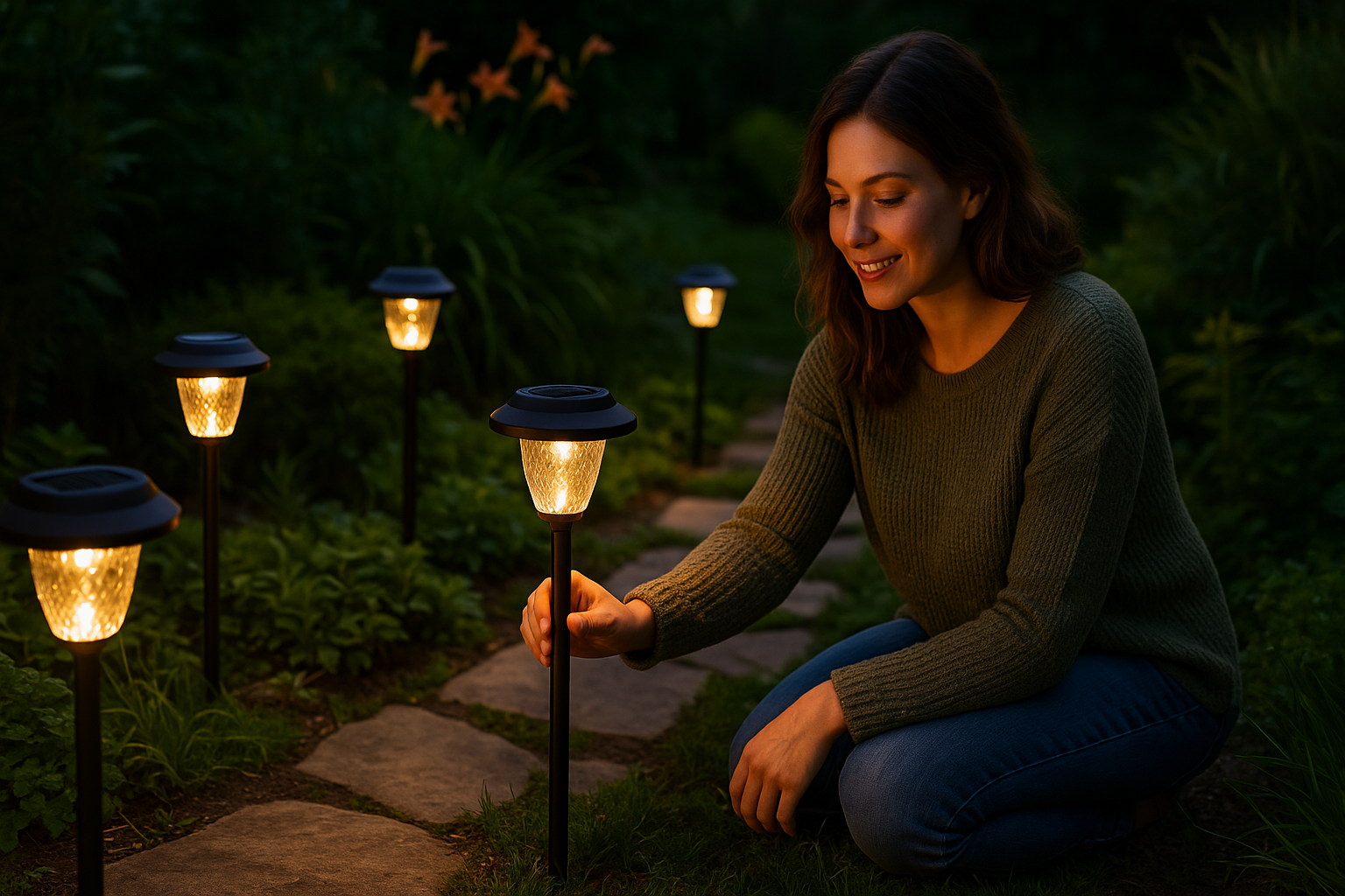 Luminárias Solares nos Jardins