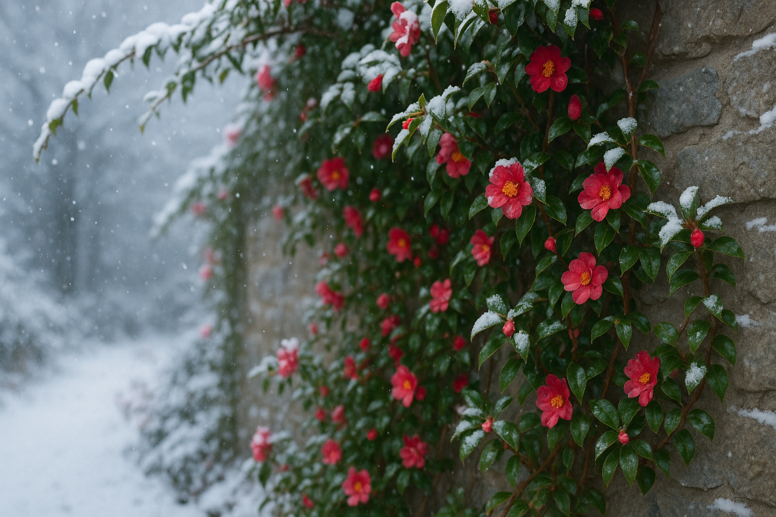 Plantas trepadeiras que florescem no frio