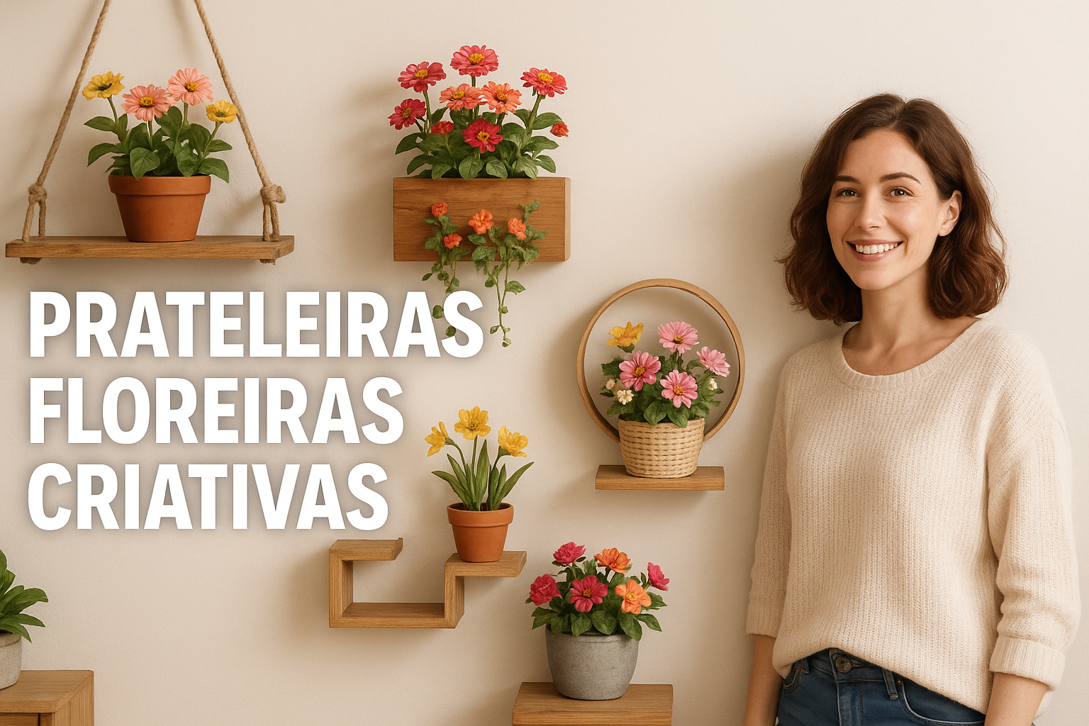 Prateleiras floreiras criativas
