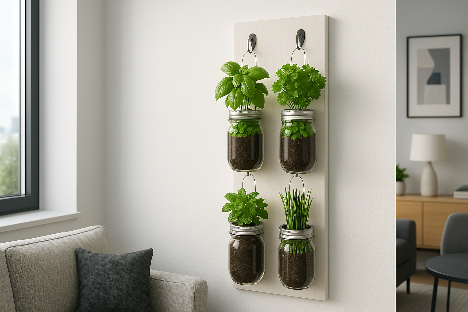 Jardim Vertical com Ervas